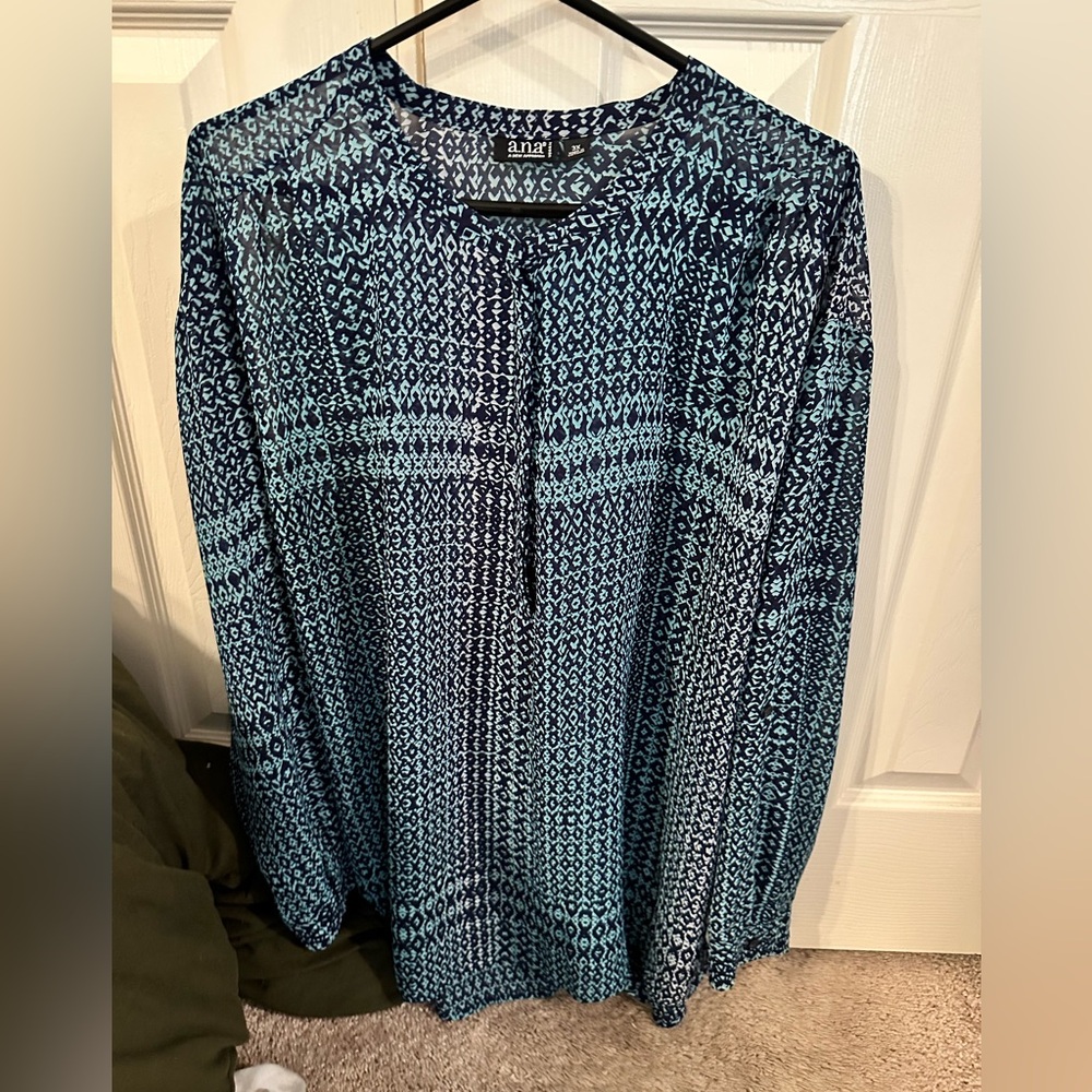 Ana sheer designs in navy and turquoise